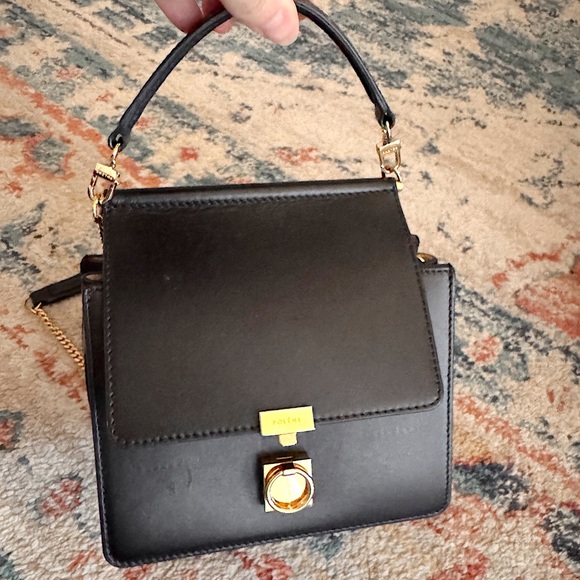SOLD ❤️polene Numéro Sept Mini smooth leather chain crossbody top handle bl - Picture 16 of 17